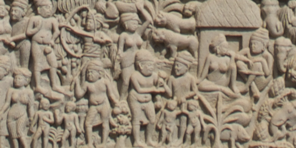 Relief showing Jataka stories
