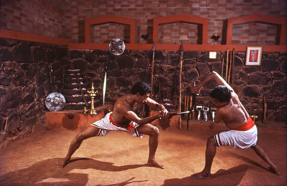 G. Sathyanarayanan Nair & N. Rajasekharan Nair at CVN Kalari Sangham, East Fort.  ©CVN Kalari Sangham